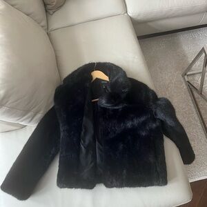 Vero Moda Black Faux Fur Cropped Jacket